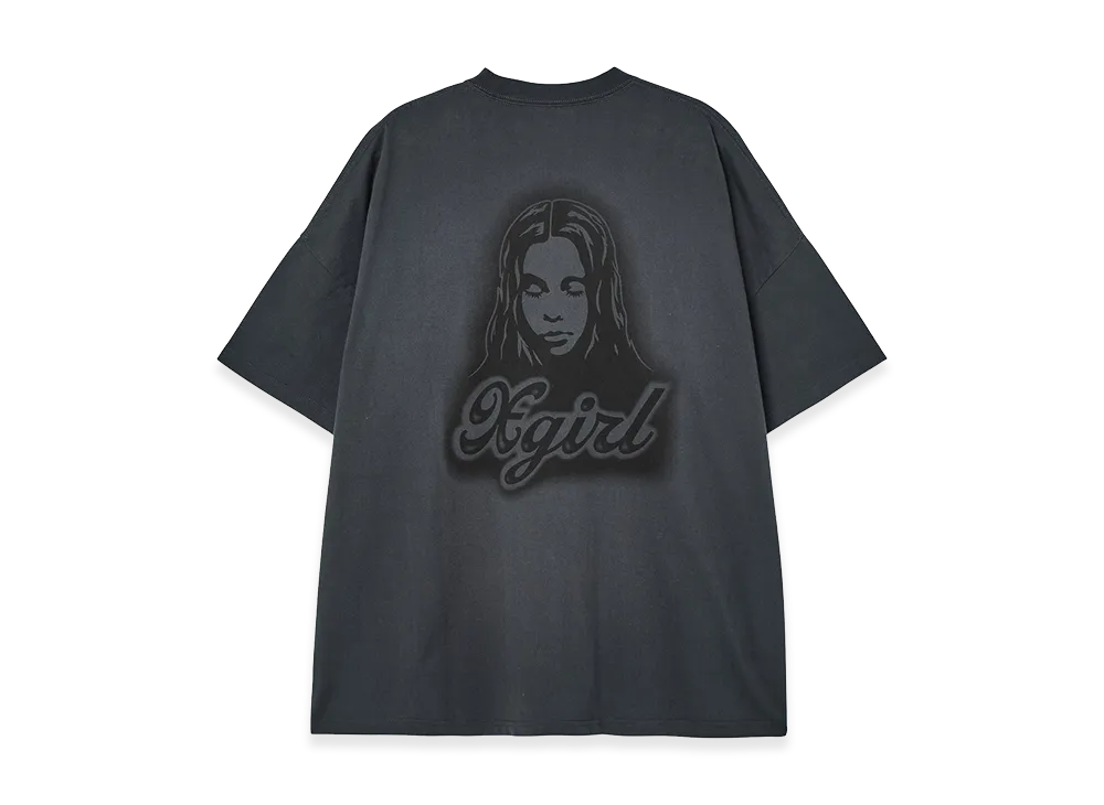 X-Girl Spray Face S/S Big Tee Dress "Charcoal"
