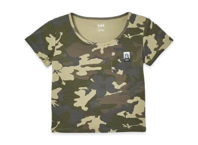 X-Girl Face Label S/S Baby Tee "Camo"