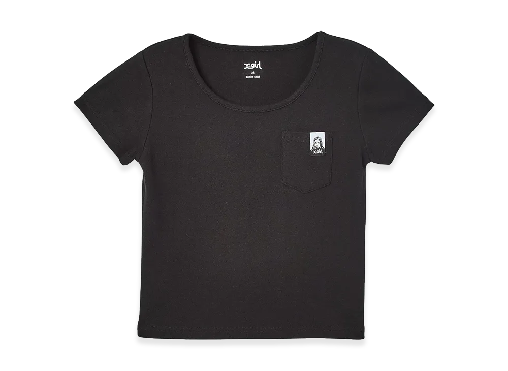 X-Girl Face Label S/S Baby Tee "Black"