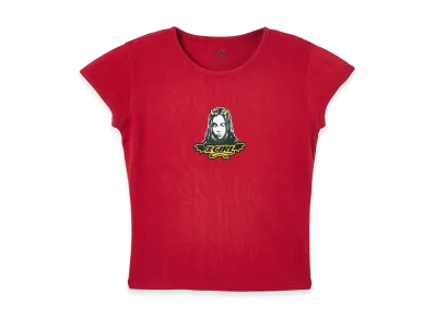 X-Girl Women's Devil Face S/S Baby Tee "Red"
