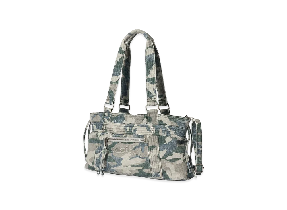 X-Girl Women's Faded Mills Logo Square Bag "Camo"