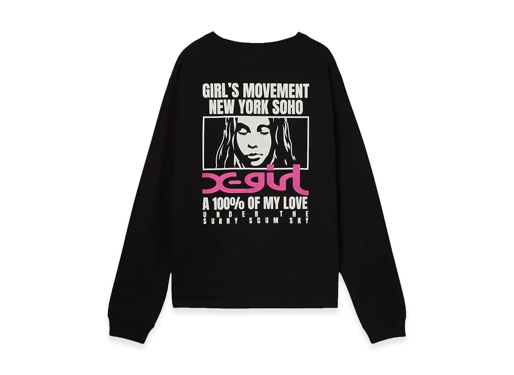 X-Girl Women's Face Box And Message L/S Tee "Black"