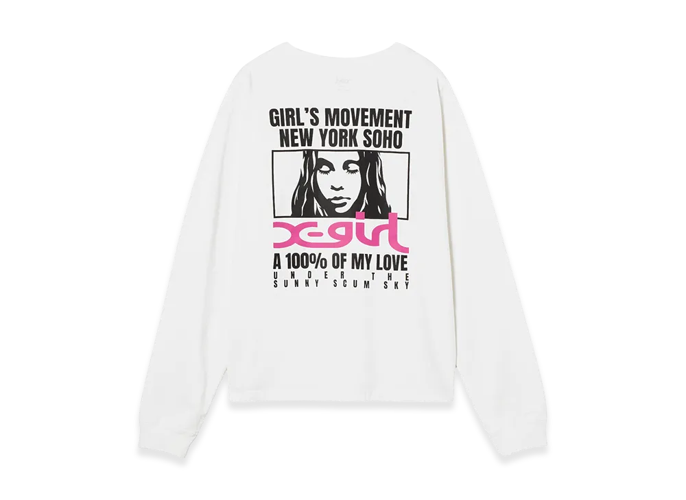 X-Girl Women's Face Box And Message L/S Tee "White"
