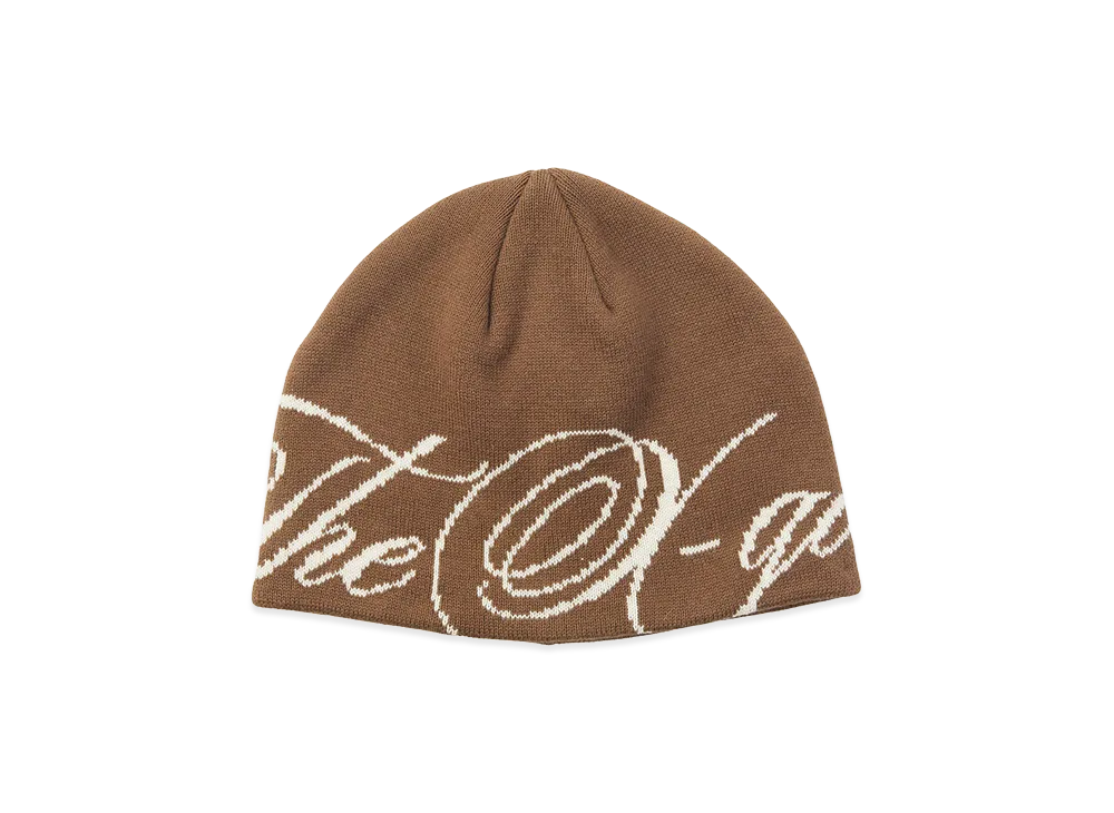 X-Girl Women's The X-Girl Script Logo Jacquard Beanie "Brown"