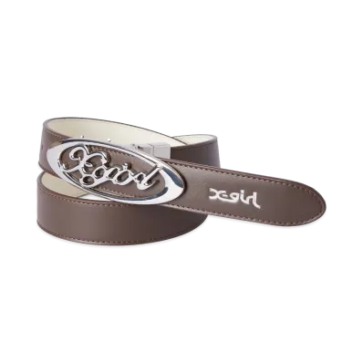 X-Girl Women's Reversible Oval Logo Buckle Belt "Brown"