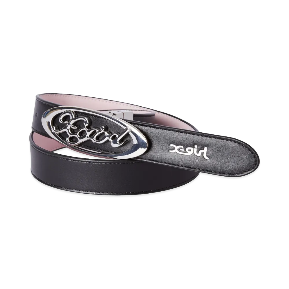 X-Girl Women's Reversible Oval Logo Buckle Belt "Black"