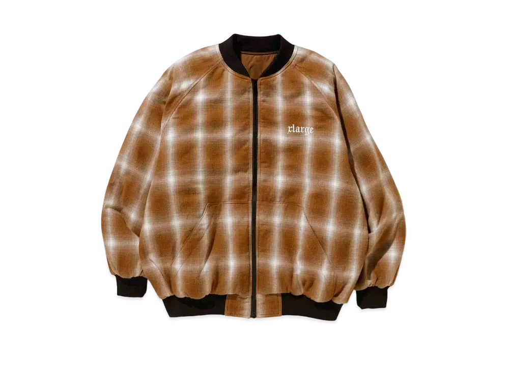XLARGE REVERSIBLE QUILTED BOMBER JACKET "Brown"