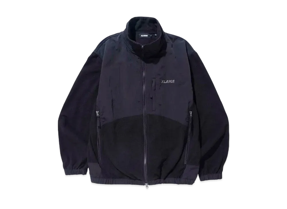 XLARGE PANELED FLEECE JACKET "Black"