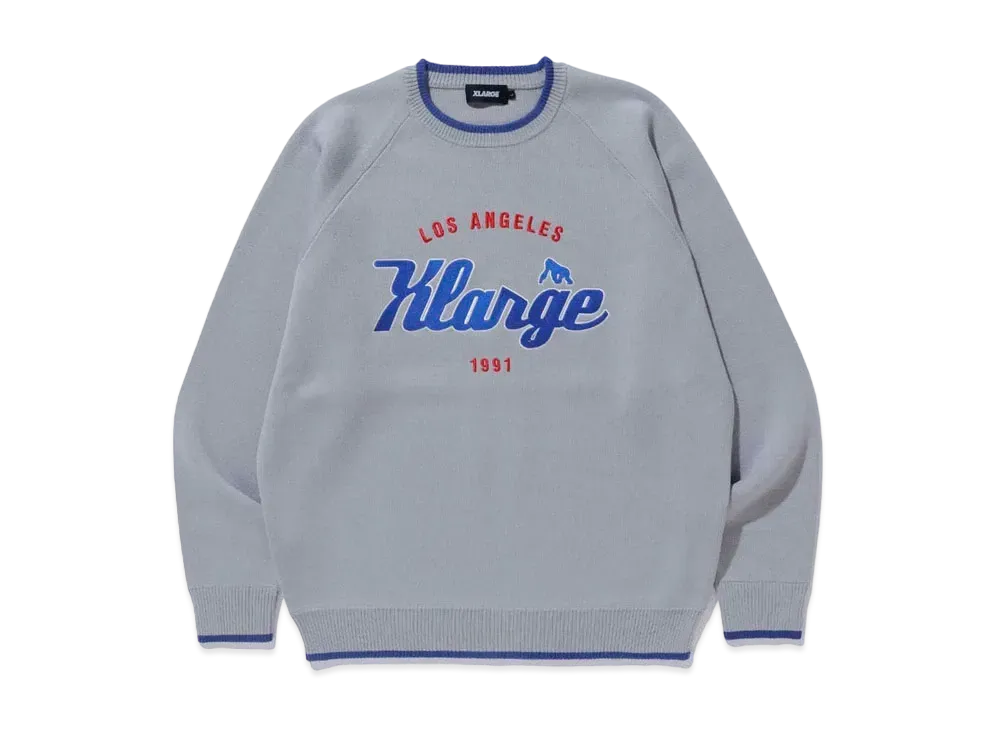 XLARGE TEAM LOGO KNIT SWEATER XLARGE "Ash"