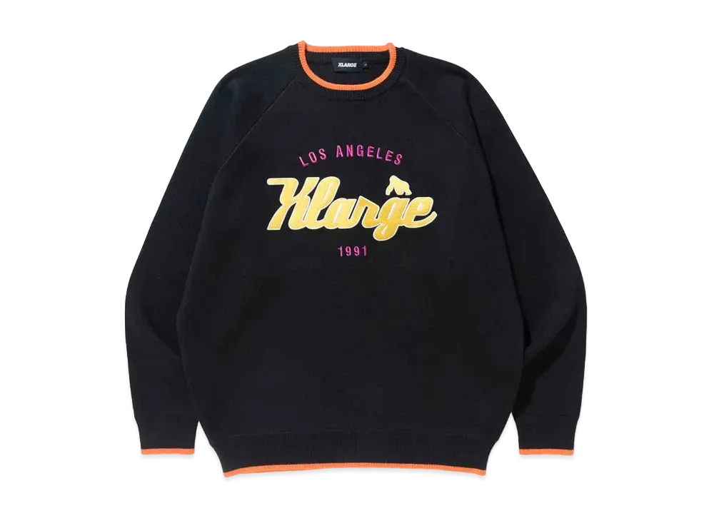 XLARGE TEAM LOGO KNIT SWEATER XLARGE "Black"