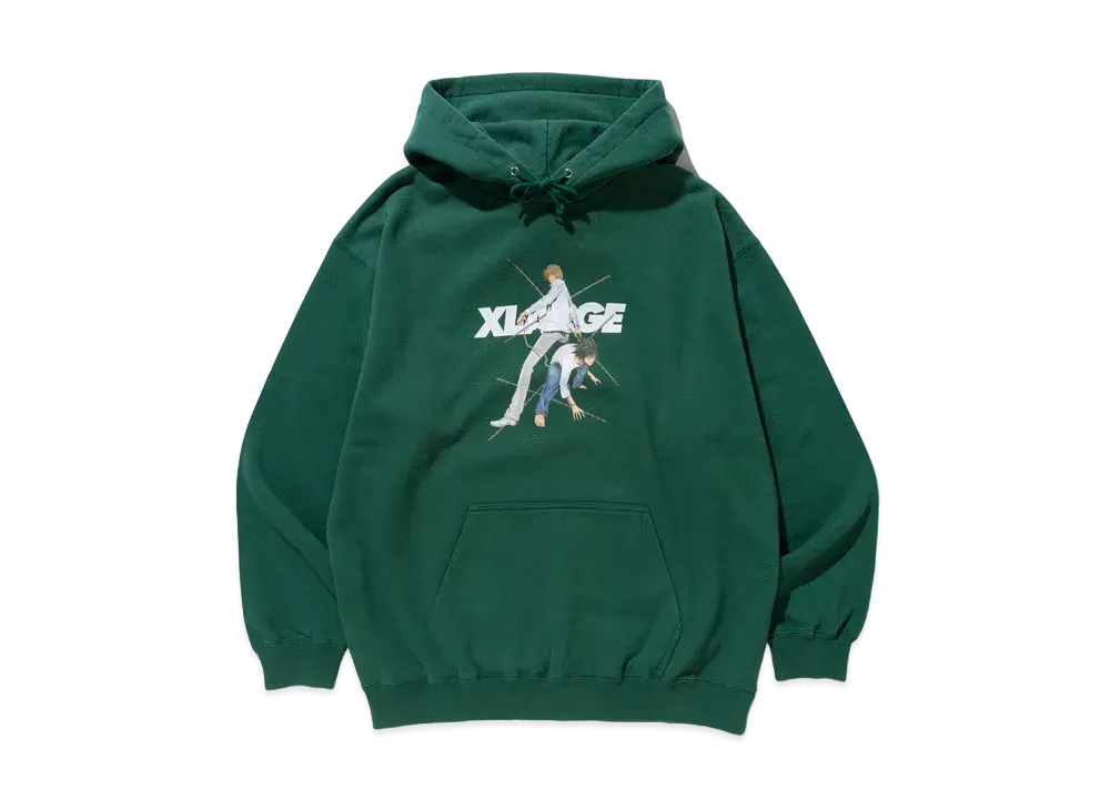 XLARGE x DEATHNOTE LIGHT AND L HOODIE "Green"