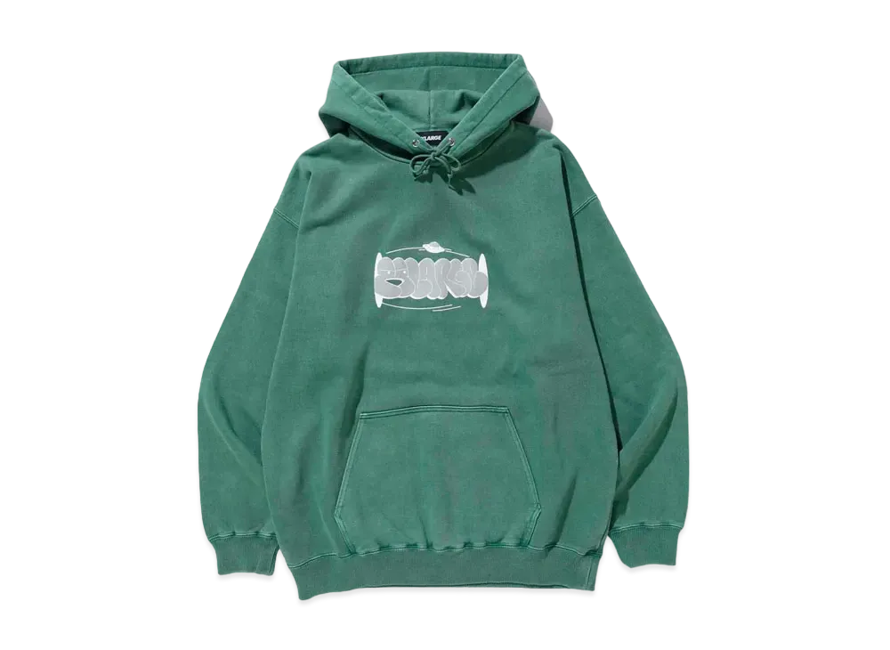 XLARGE GRAFFITI PIGMENT PULLOVER HOODED SWEAT "Green"