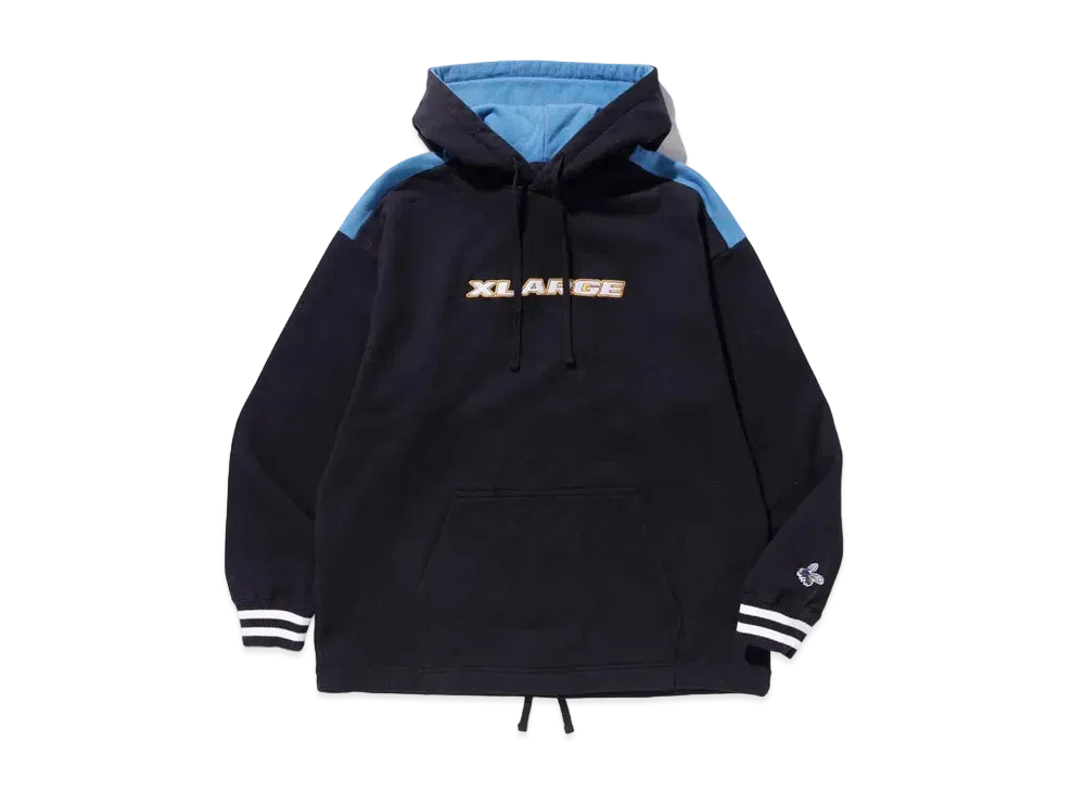 XLARGE COLOR SCHEMED PULLOVER HOODED SWEAT "Black"