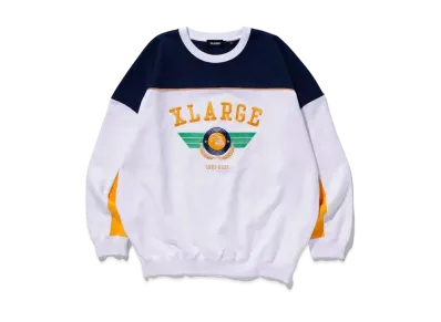 XLARGE PILOT LOGO PANELED CREWNECK SWEAT "White"