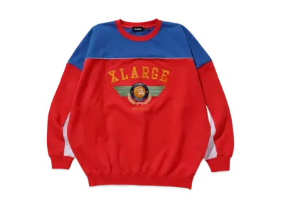 XLARGE PILOT LOGO PANELED CREWNECK SWEAT "Red"