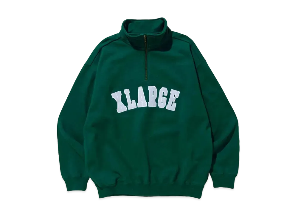 XLARGE HALF ZIP PULLOVER SWEAT "Green"