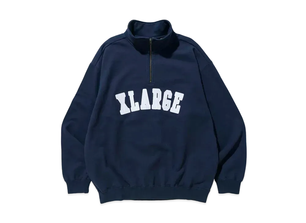XLARGE HALF ZIP PULLOVER SWEAT "Navy"