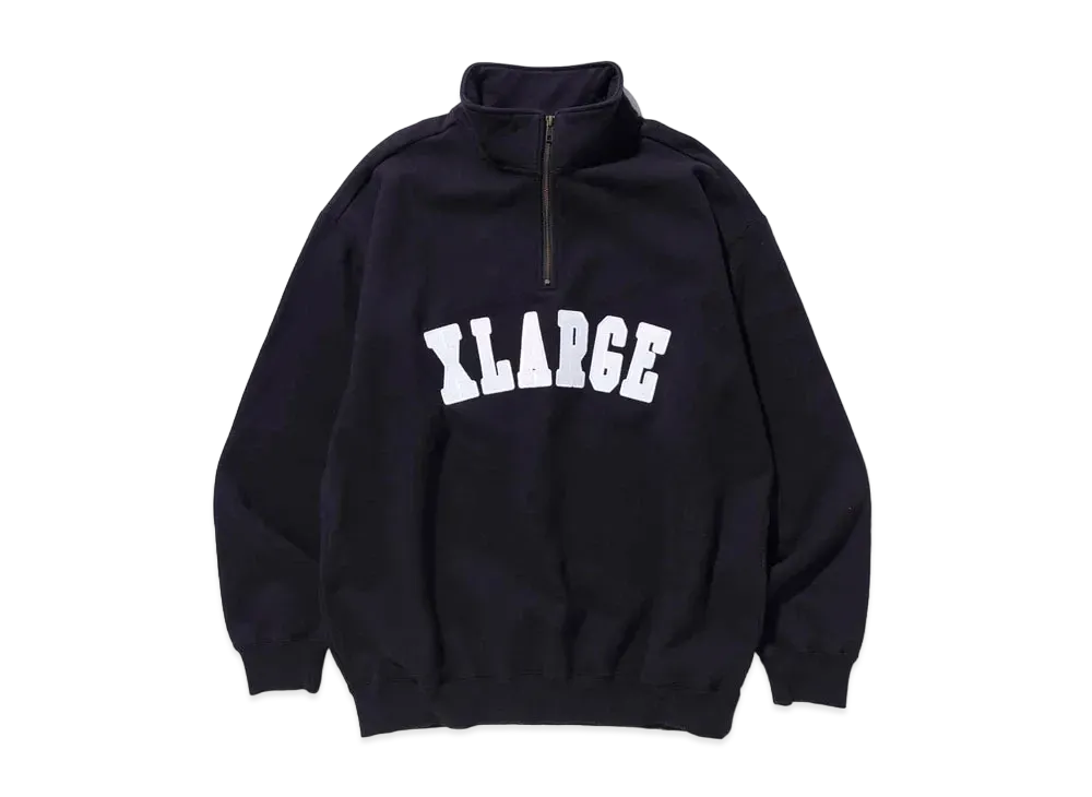 XLARGE HALF ZIP PULLOVER SWEAT "Black"
