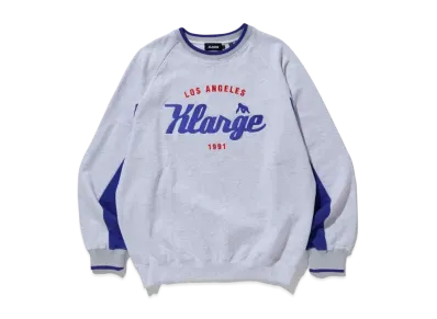 XLARGE TEAM LOGO 2TONE CREWNECK SWEAT "Ash"