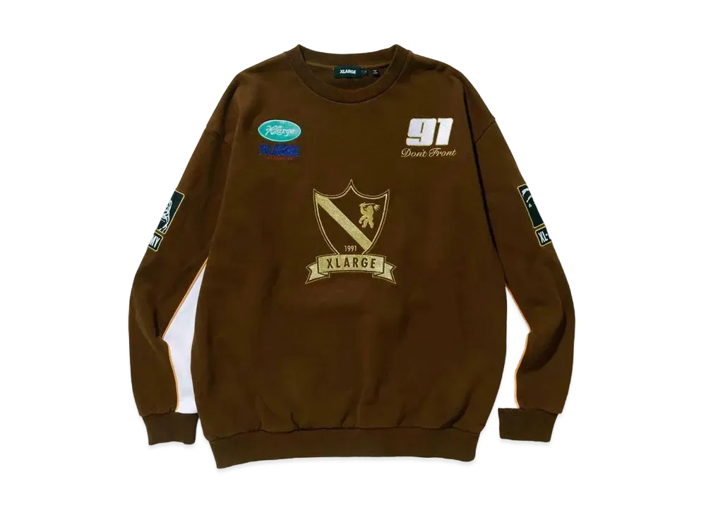 XLARGE PANEL CREW NECK SWEAT XLARGE "Brown"