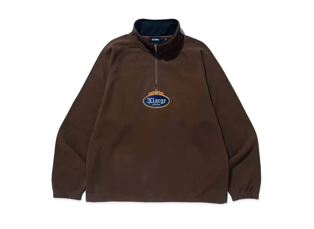 XLARGE CROWN HALF ZIP SWEAT XLARGE "Brown"