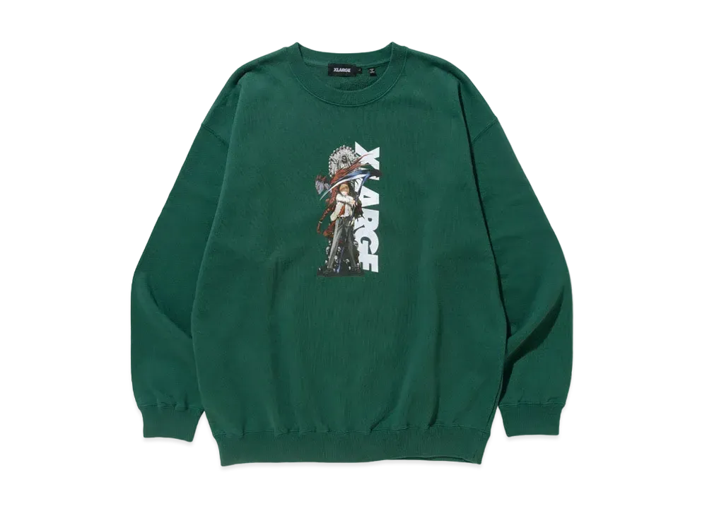 XLARGE x DEATHNOTE LIGHT AND RYUK CREWNECK "Green"