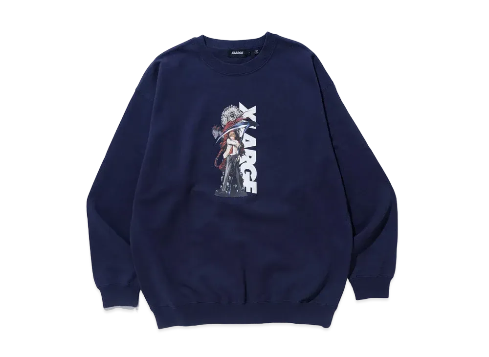 XLARGE x DEATHNOTE LIGHT AND RYUK CREWNECK "Navy"