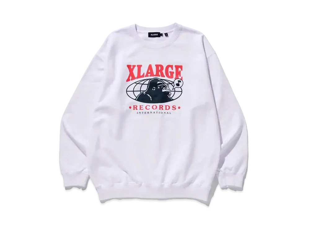 XLARGE RECORDS CREWNECK SWEAT "White"