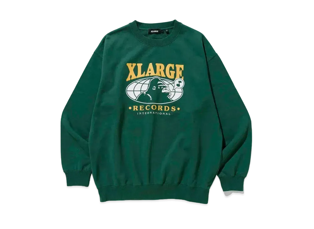 XLARGE RECORDS CREWNECK SWEAT "Green"