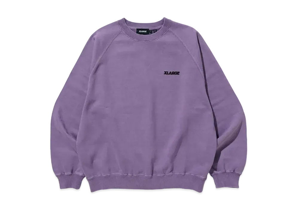 XLARGE OVERDYED RAGLAN CREWNECK SWEAT "Purple"