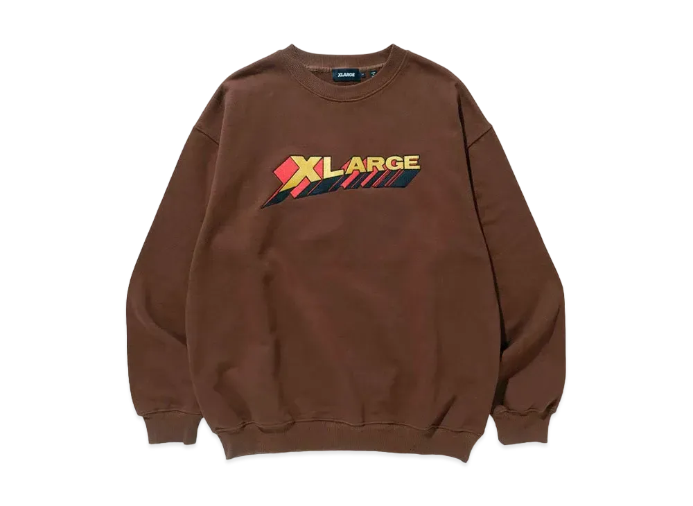 XLARGE 3D LOGO CREWNECK SWEAT "Brown"