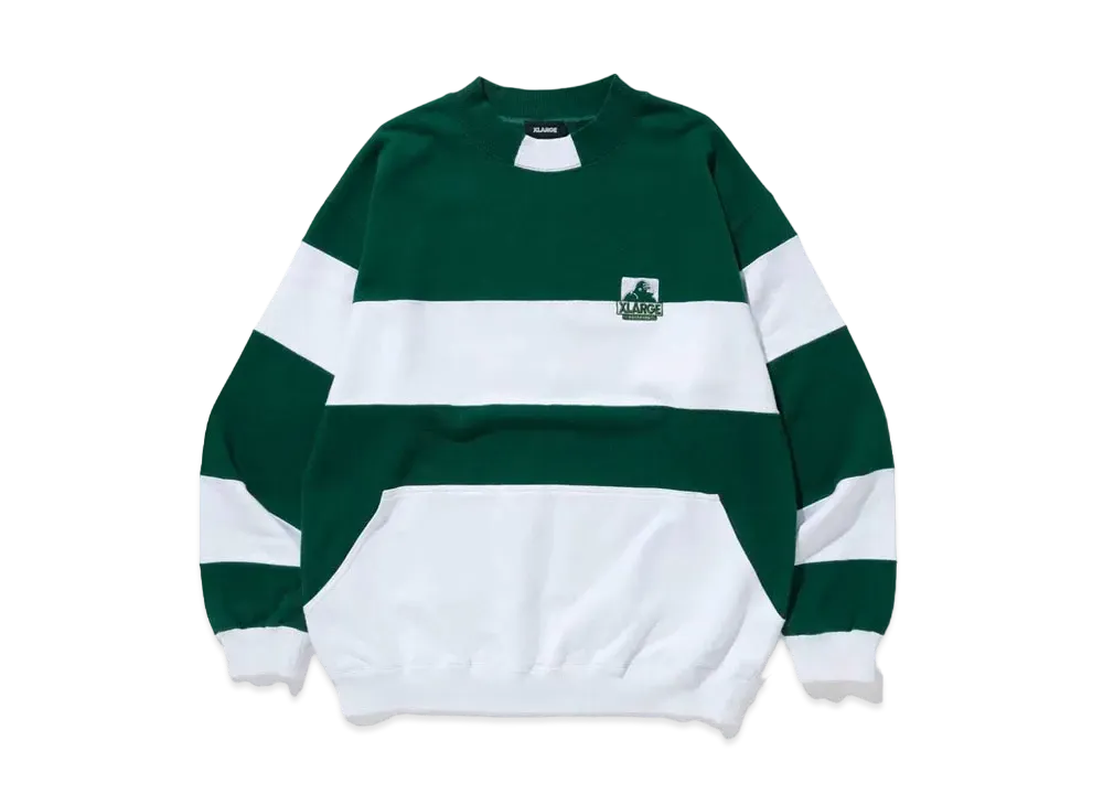 XLARGE OG STRIPE CREWNECK SWEAT XLARGE "Green"