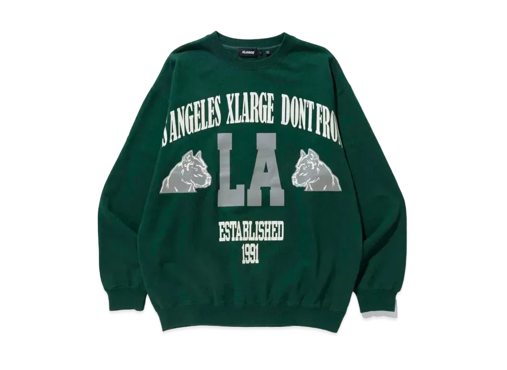 XLARGE BIG PRINT CREW NECK SWEAT XLARGE "Green"