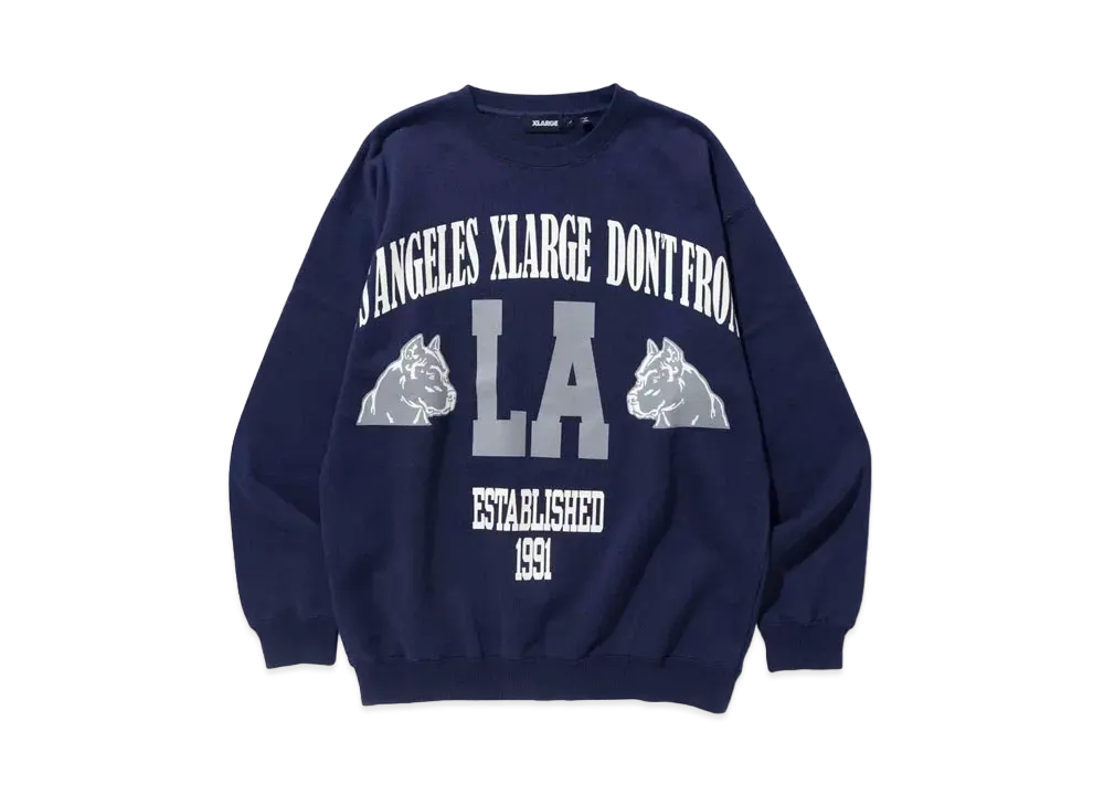 XLARGE BIG PRINT CREW NECK SWEAT XLARGE "Navy"