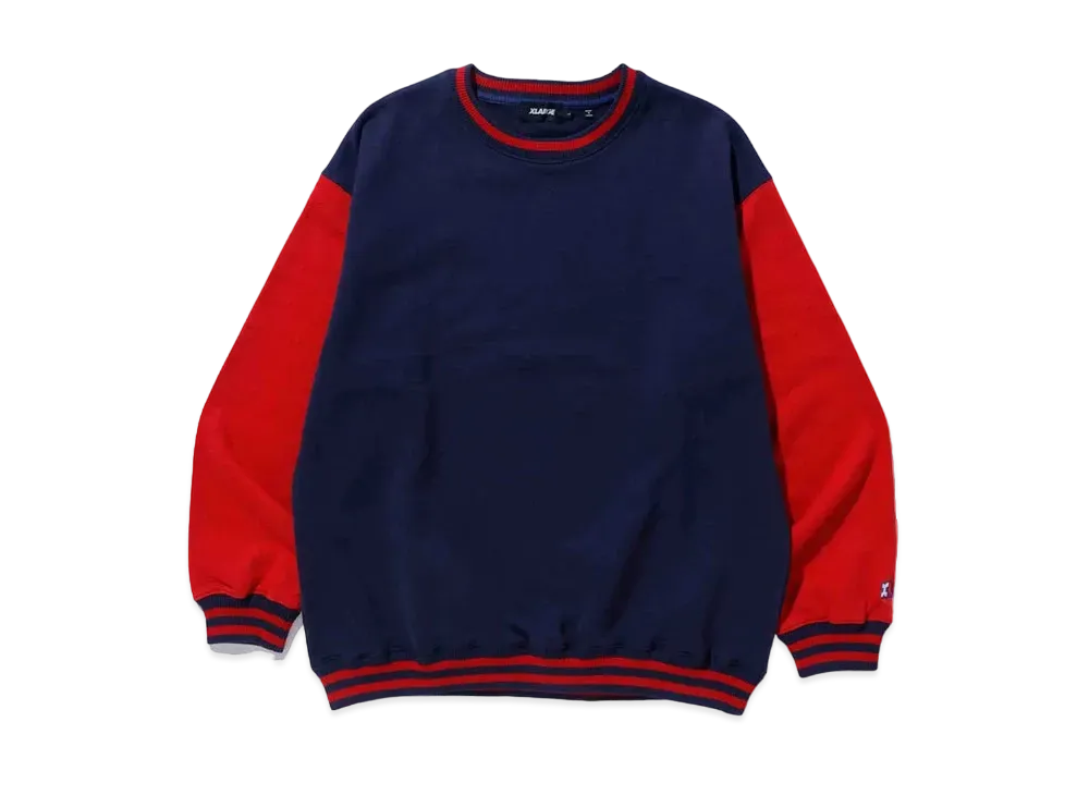 XLARGE 2TONE CREWNECK SWEAT XLARGE "Navy"