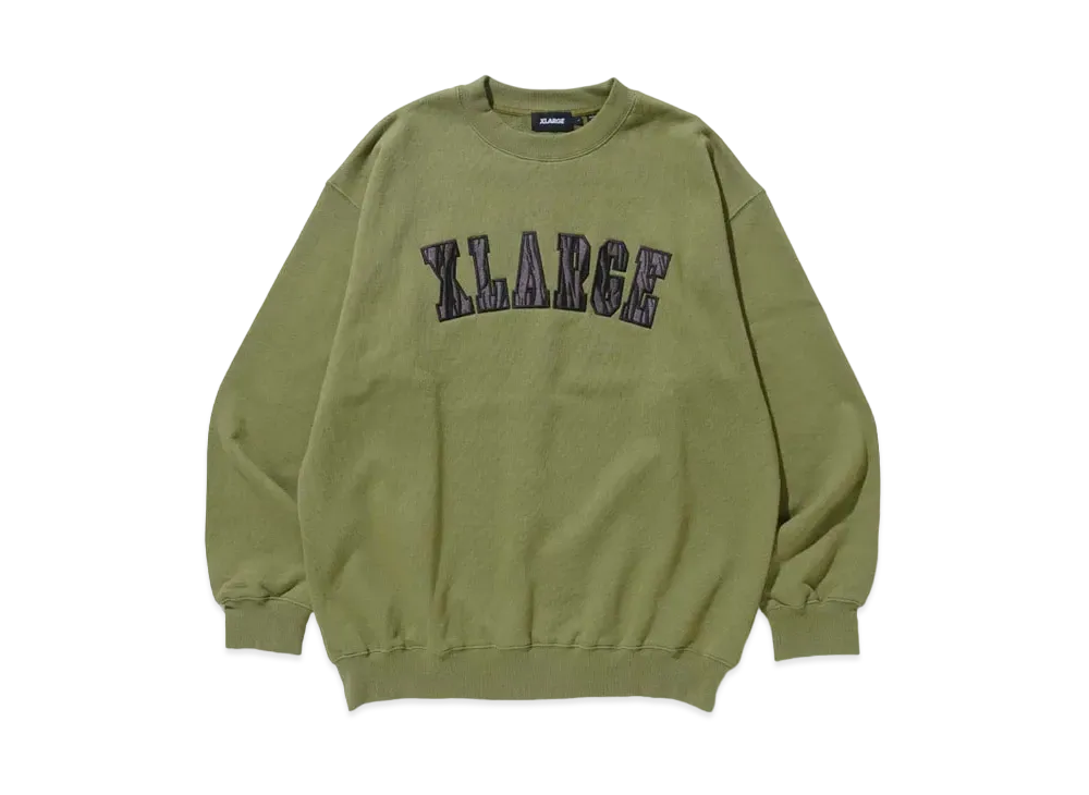 XLARGE EMBROIDERY ZEBRA LOGO CREW NECK SWEAT XLARGE "Olive"