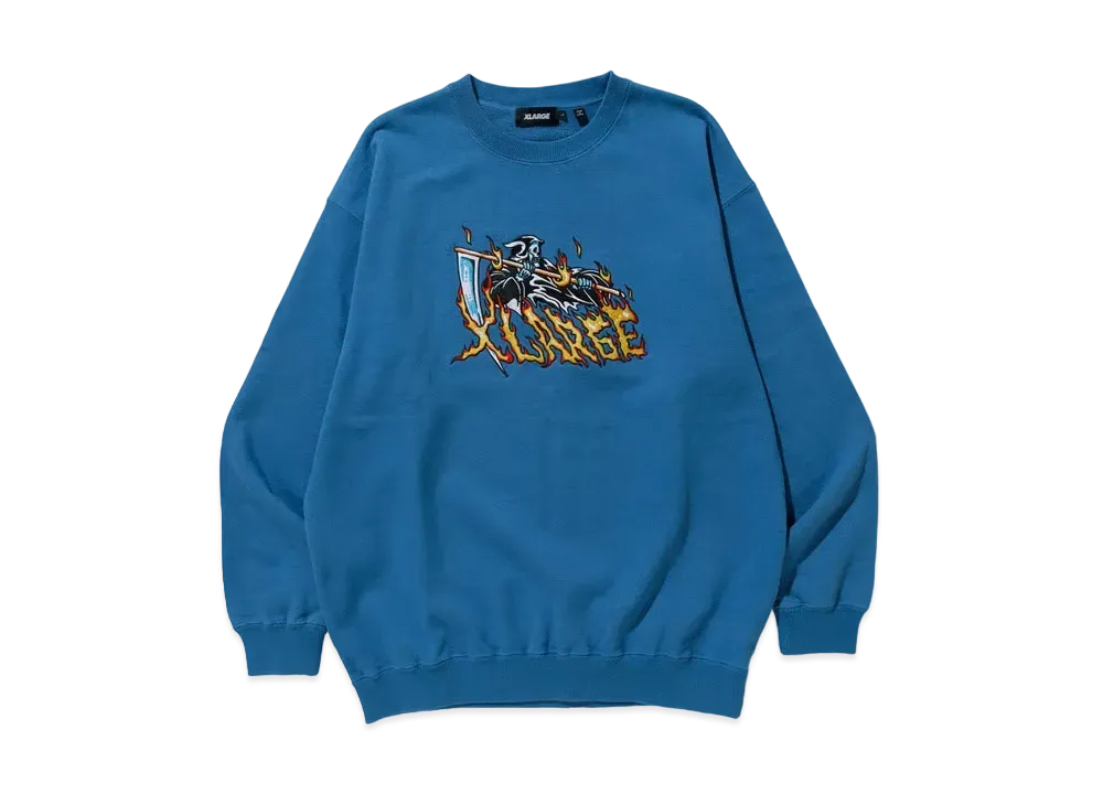 XLARGE DEATHSCYTHE CREWNECK SWEAT XLARGE "Blue"