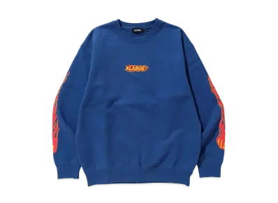 XLARGE FIRE LOGO CREWNECK SWEAT "Blue"