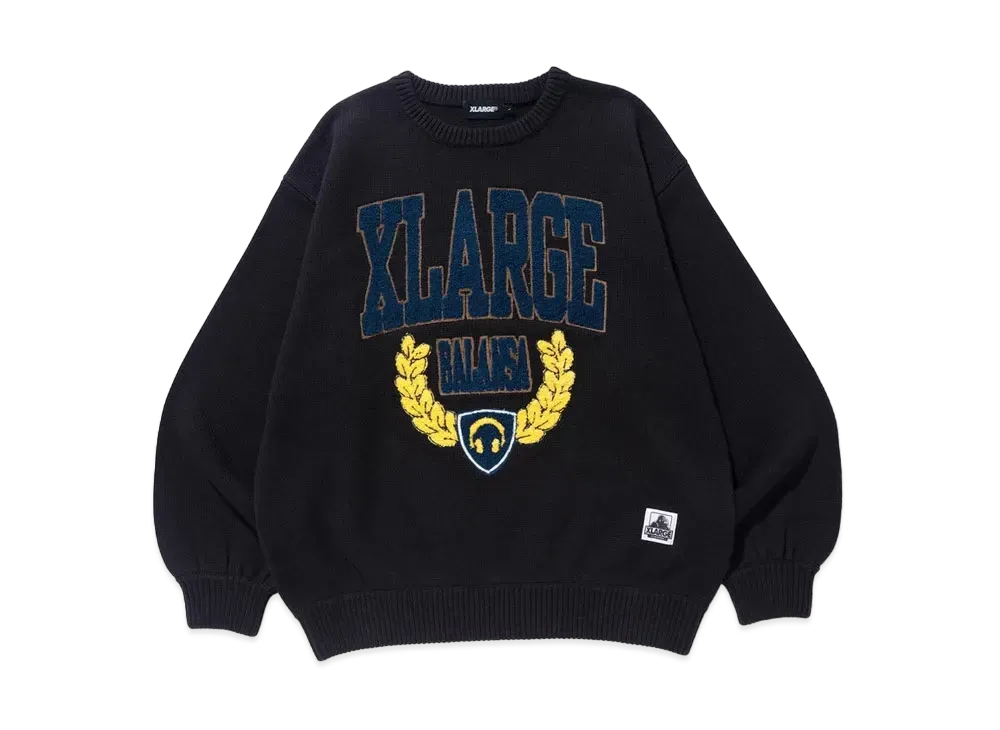 XLARGE x BALANSA CREWNECK KNIT "Black"