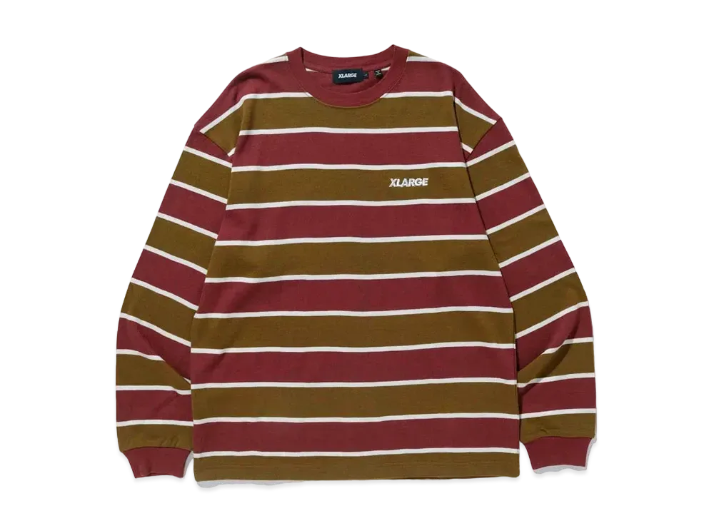 XLARGE STANDARD LOGO L/S STRIPE TEE XLARGE "Navy"