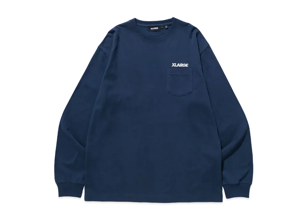 XLARGE SLANTED OG L/S POCKET TEE "Navy"