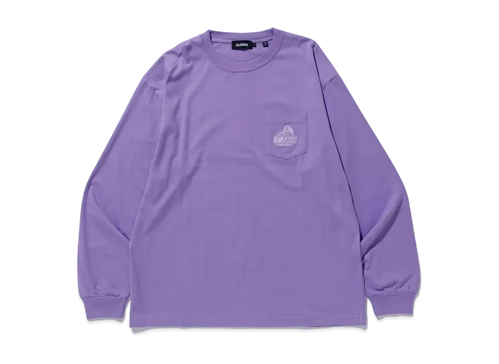 XLARGE EMBROIDERY SLANTED OG L/S POCKET TEE XLARGE "Purple"