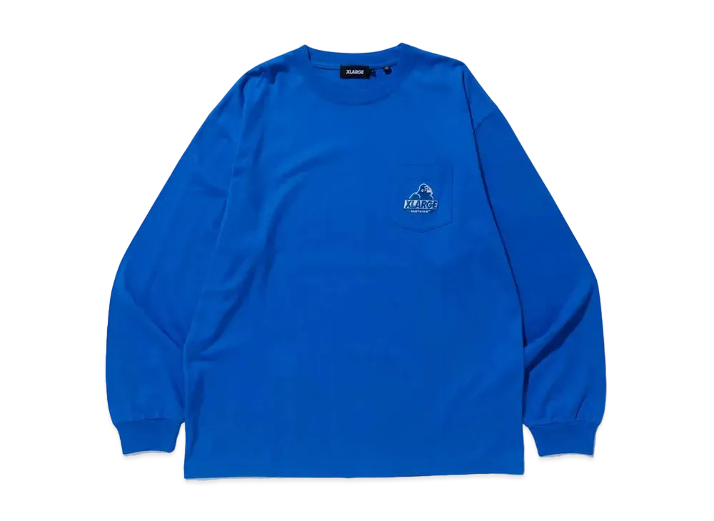 XLARGE EMBROIDERY SLANTED OG L/S POCKET TEE XLARGE "Blue"