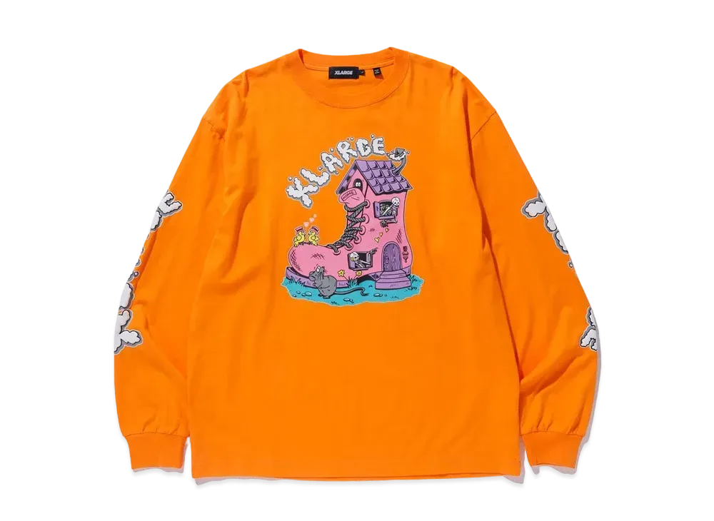 XLARGE BOOTS HOUSE L/S TEE XLARGE "Orange"