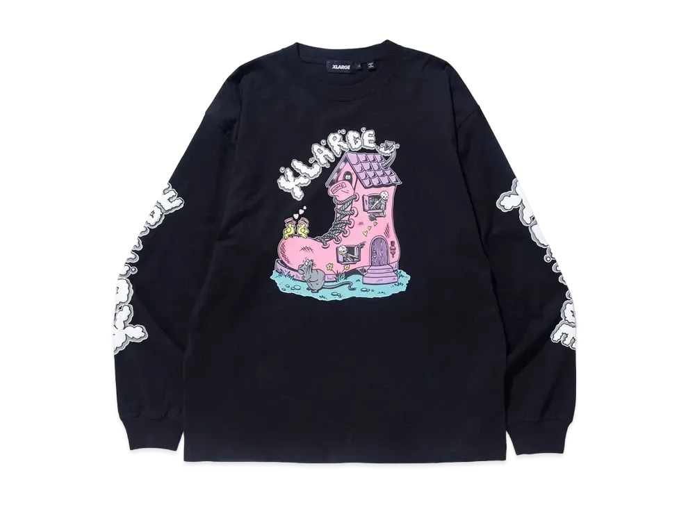 XLARGE BOOTS HOUSE L/S TEE XLARGE "Black"