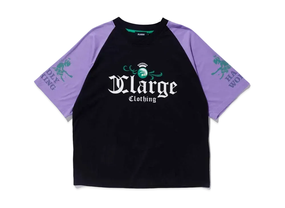 XLARGE 2TONE RAGLAN H/S TEE XLARGE "Black"