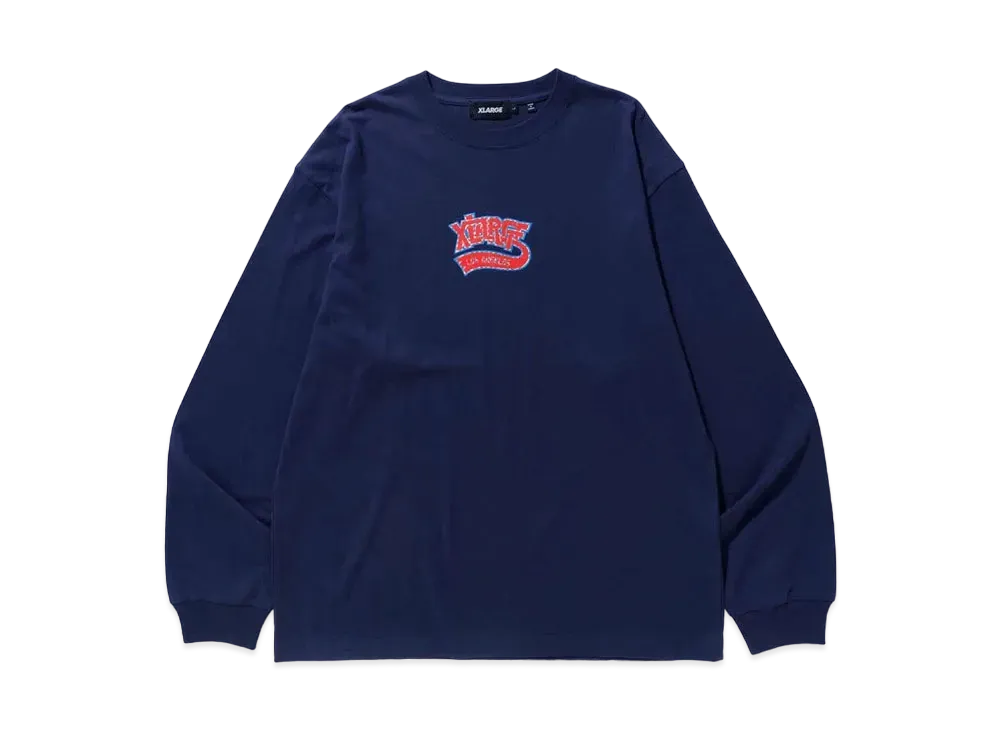 XLARGE XL HOLOGRAM LOGO L/S TEE XLARGE "Navy"