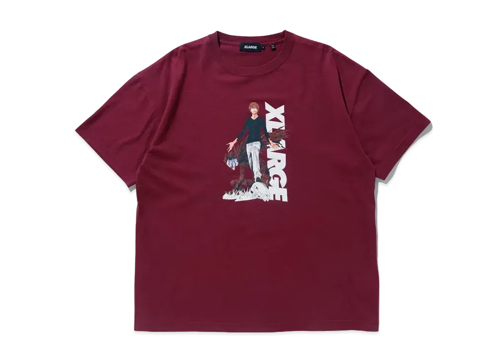 XLARGE x DEATHNOTE SS TEE LIGHT AND RYUK "Burgundy"