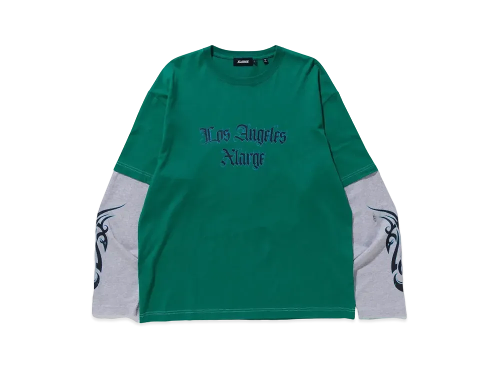 XLARGE TRIBAL LAYERED L/S TEE "Green"