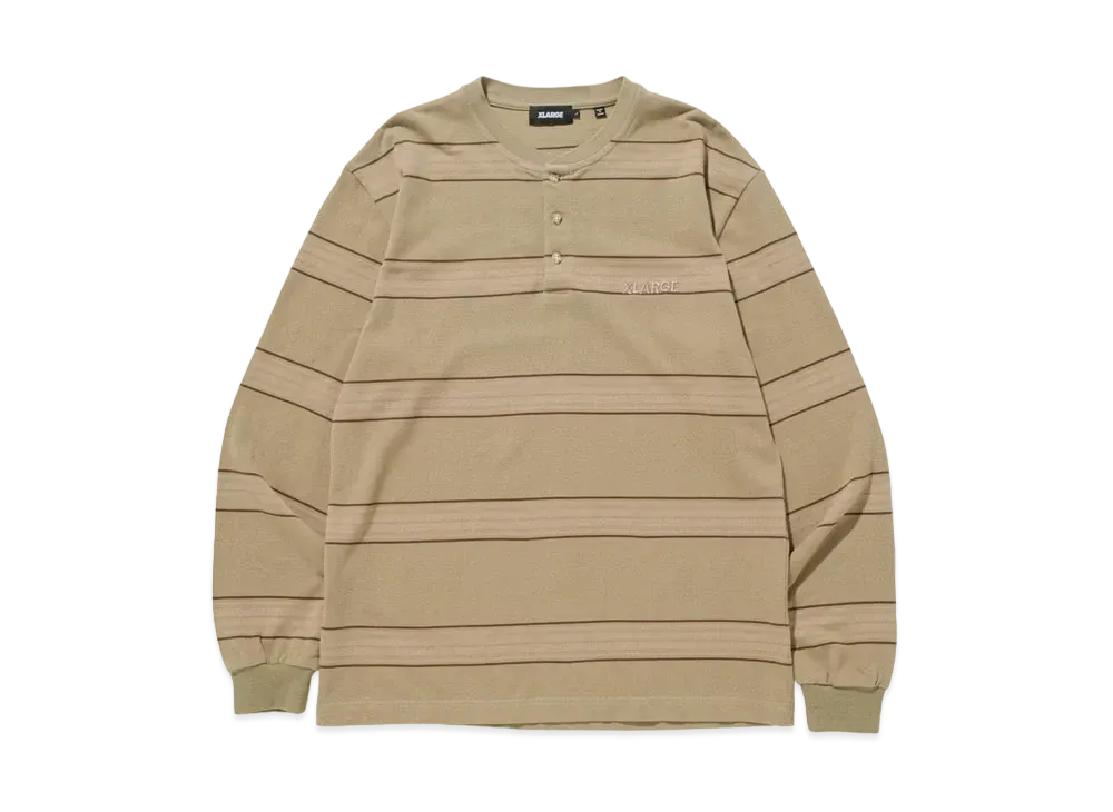 XLARGE HENRY NECK L/S TEE "Beige"